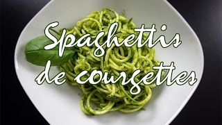 Recette Vegan  Spaghettis de courgettes crues [upl. by Nalrah]