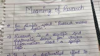 Meaning  naturecharacteristicfeatures of reaseach  Research methodology BcomBBA [upl. by Edan832]