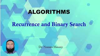 Recurrence formula and Complexity of Binary Search [upl. by Bruns]