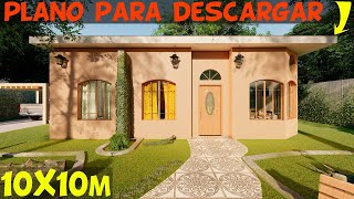 Plano de Casa de Campo Gratis con 3 dormitorios  10x10 metros [upl. by Harbison]