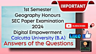 Answer of Digital Empowerment 2nd Sem  2024calcuttauniversity BySagarika Nag [upl. by Cordeelia41]