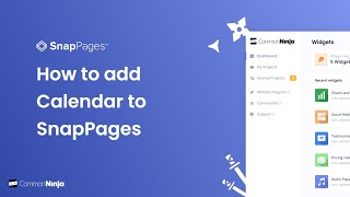 How to add a Calendar to SnapPages [upl. by Nichani]