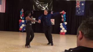 Erica Smith amp David Cicalese  ProAm Sophisticated Intermediate Hustle  Disco America 2017 [upl. by Enrika348]