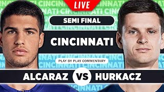 ALCARAZ vs HURKACZ  ATP Cincinnati Open 2023 Semi Final  LIVE Tennis PlaybyPlay [upl. by Gardner528]