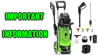 Review 3000 PSI Electric Pressure Washer 2 Important Information [upl. by Hgielak]