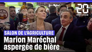 Salon de lAgriculture  Marion Maréchal aspergée de bière [upl. by Bellanca]