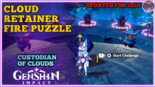 Search for cloud retainer  Pyro Puzzle Solution Custodian of Clouds 2024 Guide for Genshin Impact [upl. by Schaab481]