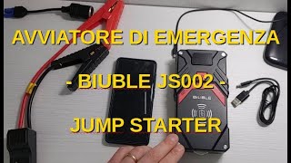 Avviatore emergenza powerbank torcia  Biuble JS002  Jump starter function [upl. by Elmore]