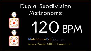 Duple subdivision metronome at 120 BPM MetronomeBot [upl. by Ettesil]