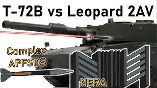 T72B vs LEOPARD 2AV  UNIQUE APFSDS vs NERA  3BM26 Composite Armour Penetration Simulation [upl. by Manville411]