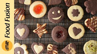 Assorted Cookies Bakery style butter biscuits Recipe by Food Fusion [upl. by Pollak984]