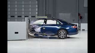 2017 Lincoln Continental driverside small overlap crash test extended footage [upl. by Ennagrom]