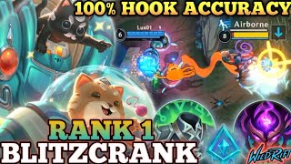 BLITZCRANK PERFECT HOOK ACCURACY META TANK BUILD  TOP 1 GLOBAL BLITZCRANK BY Lux01  WILD RIFT [upl. by Berkman91]