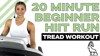 20 MIN BEGINNER HIIT  Treadmill Follow Along [upl. by Elleinaj]