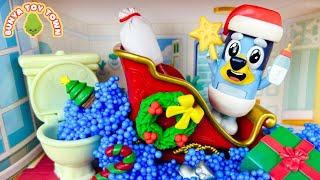 Baby Bluey Blocks the Toilet on Christmas 🎄🚽  Pretend Play Bluey Toys [upl. by Hollingsworth]