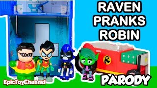 TEEN TITANS GO Parody Raven Pranks Robin and makes him Baby Robin Very Funny [upl. by Yednil]