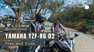 PROS AND CONS YAMAHA YZFR6 2002 INSTA360 X4 HD [upl. by Julie]