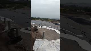 Geomembrane at construction site of artificial lake [upl. by Nisen271]