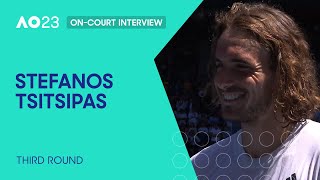 Stefanos Tsitsipas OnCourt Interview  Australian Open 2023 Third Round [upl. by Kelsi]