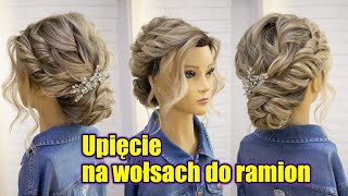 Darmowy tutorial Fryzura na włosach do ramion Upięcie z loków Loki prostownicą [upl. by Ahsoet116]