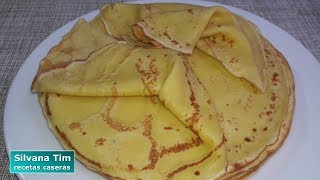 Receta de CREPES PANQUEQUES CASEROS finos y tiernos 🥞 Masa para panqueques [upl. by Tyre]