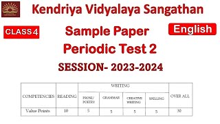 KVS PT2 English Class 4  Question Paper with Solution  Sample Paper  Important Questions [upl. by Aydni464]