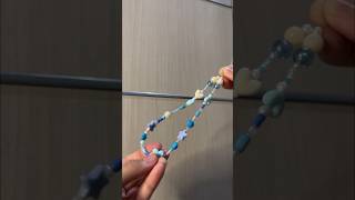 How I make my beads keychain Tutorial shorts beads diy keychain aesthetic blue [upl. by Anircam]