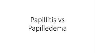 Papillitis vs Papilledema  Ophthalmology [upl. by Maice]