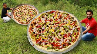 Homemade Pizza Recipe  Dominos Burst Pizza  Giant Veg Pizza  Grandpa Kitchen [upl. by Christalle]