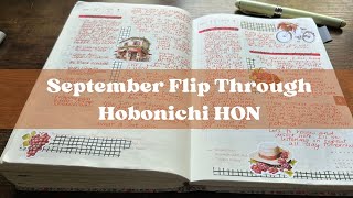 September Flip Through  Hobonichi HON [upl. by Ahsirhcal]