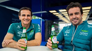 A PITSTOP WITH Fernando Alonso and Pedro de la Rosa  Peroni Nastro Azzurro 00 [upl. by Intihw508]