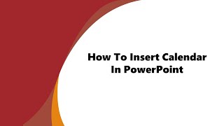 How To Insert Calendar In PowerPoint [upl. by Feinleib]