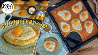 Spiegeleikuchen vom Blech  OrangenlimoRührteig mit Vanillepuddingcreme und Aprikosen  Osterrezept [upl. by Ynwat]