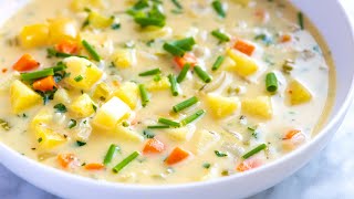 Easy Creamy Potato Soup Recipe [upl. by Aleehs947]