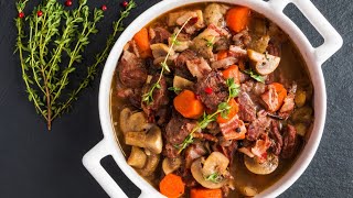 Recette  Boeuf bourguignon sans vin [upl. by Ecargyram429]