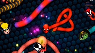 Spiderman homem aranha Slitherio jogo da cobra gigante Venom Carnage doende verde totoykids [upl. by Nedyrb]