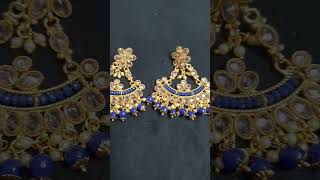 Golden Polky Earringsladiesfashion jeweleryaddict jewellerydesign earrrings jewellery earring [upl. by Persian161]