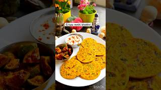 Crispy methi bhakri recipe snacks with wheat flourevening snacks shortsviralyoutube shorts [upl. by Yeung]