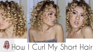 HOW I CURL MY SHORT HAIR TUTORIAL  TIGHT RINGLET CURLS [upl. by Debora]