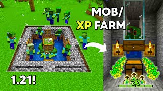 Minecraft 121 MINI Mob Xp FARM FOR NEW Bedrock Java World [upl. by Clari402]