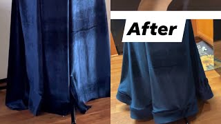 How to sew crinolinehorsehair braid onto gownsHemming with horse hair braid [upl. by Alletse]