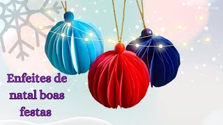 enfeite de natal bolas com cartolina NeydRocha receitasdabellaoficial [upl. by Steffen]