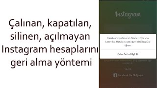 Kapatılan ve çalınan instagram hesabını geri alma \u00100 linkler güncellendi [upl. by Lothaire]