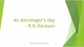 An Astrologers day by RKnarayan in Tamil [upl. by Analed]