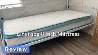 Review Linenspa 8 Inch Memory Foam and Spring Hybrid Mattress [upl. by Eaner]