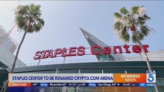 Staples Center to be renamed Cryptocom Arena in record 700 million deal [upl. by Ahsirhcal329]