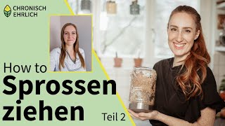 Sprossen selber ziehen im Sprossenglas  Sprossensamen Tutorial Teil 2 [upl. by Gnuhc]