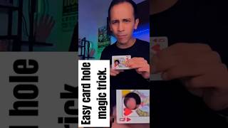 Easy card hole magic trick [upl. by Nisaj]