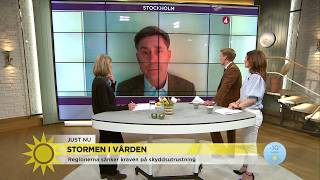 Infektionsläkaren ”Vårdpersonalen skyddas inte tillräckligt”  Nyhetsmorgon TV4 [upl. by Anitteb]