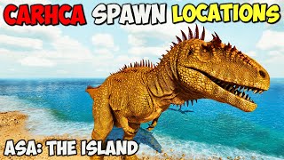 ASA BEST Carcharodontosaurus Spawn LOCATIONS  ARK Survival Ascended The Island [upl. by Esmeralda]